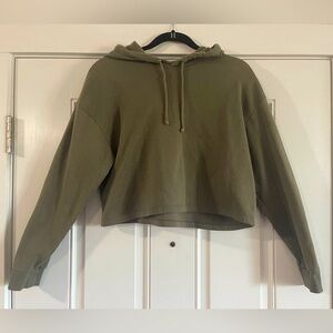 Army Green Crop Hoodie